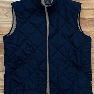 J. Crew Navy Quilted Vest, Size Medium, Excellent Used Condition